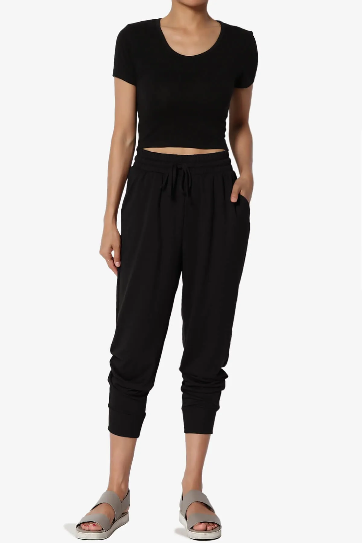 Lanette Drawstring Jersey Jogger Pants