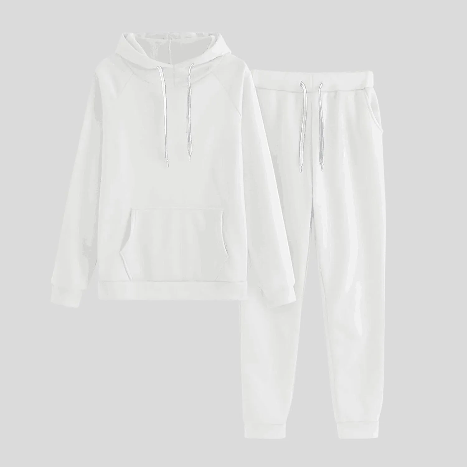 Lastesso Matching Lounge Set Relaxed Long Sleeve Sweatshirts 2 Piece Set Baggy Long Sweatpants Solid Loose Fit Sweatsuits