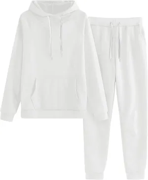 Lastesso Matching Lounge Set Relaxed Long Sleeve Sweatshirts 2 Piece Set Baggy Long Sweatpants Solid Loose Fit Sweatsuits