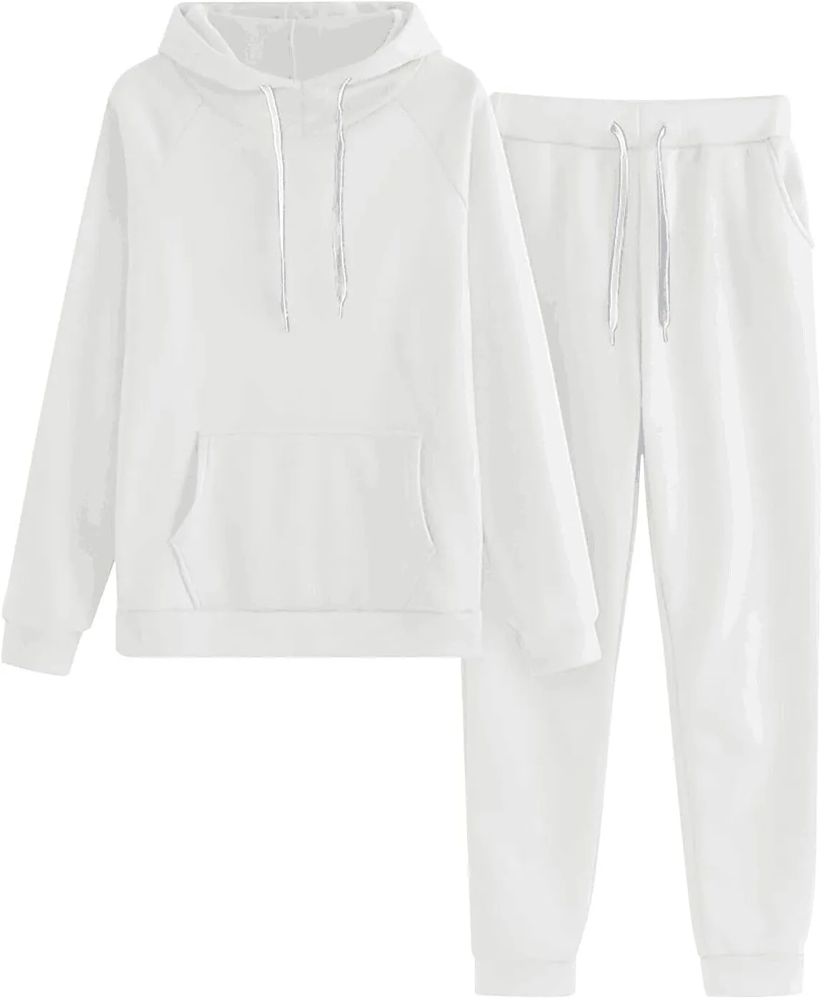 Lastesso Matching Lounge Set Relaxed Long Sleeve Sweatshirts 2 Piece Set Baggy Long Sweatpants Solid Loose Fit Sweatsuits