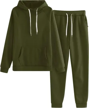 Lastesso Matching Lounge Set Relaxed Long Sleeve Sweatshirts 2 Piece Set Baggy Long Sweatpants Solid Loose Fit Sweatsuits