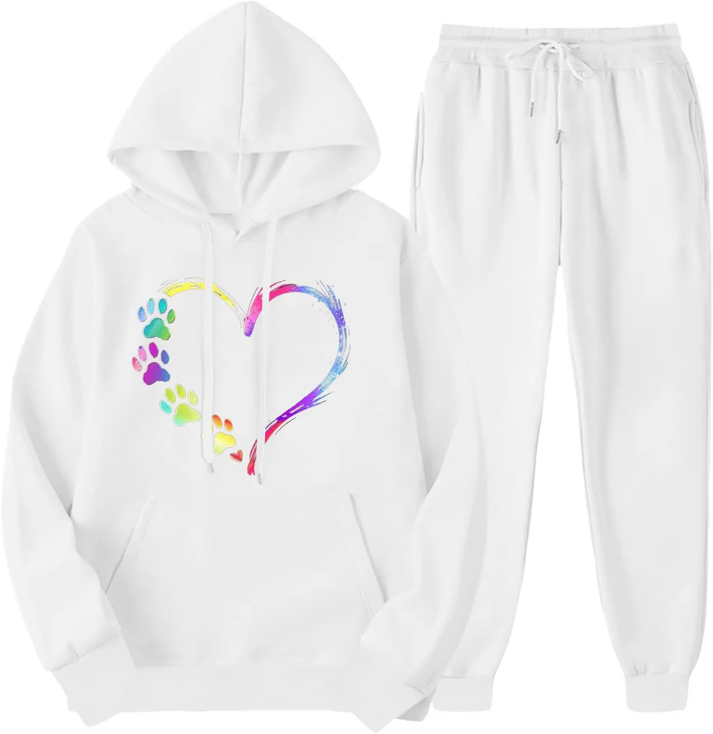 Lastesso Track Suits for Women Set Stylish Color Block Pullovers Hoodies with Relaxed Fall Lounge Sweatpants 2 Piece Sets
