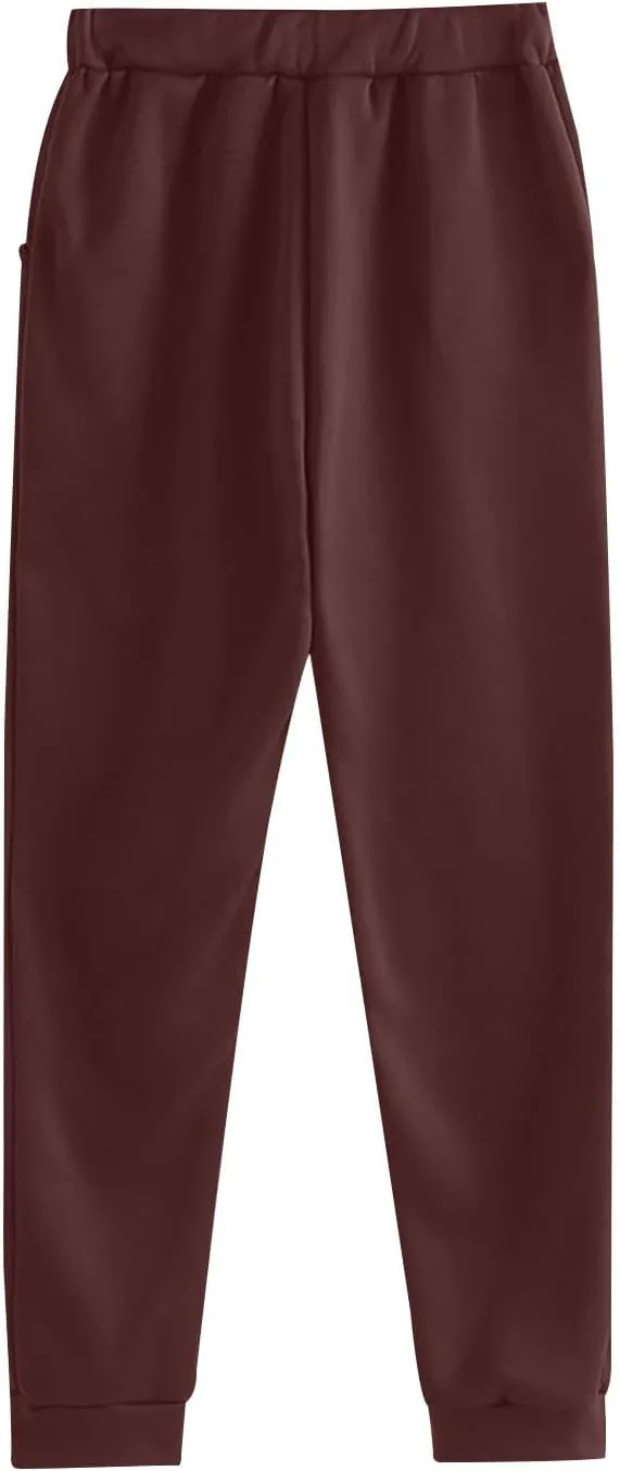 Lastesso Women Suits 2 Piece Set Csaual Solid Long Sleeve Pullovers Ankle Banded Tie Knot Long Sweatpants Soft Tracksuits Set