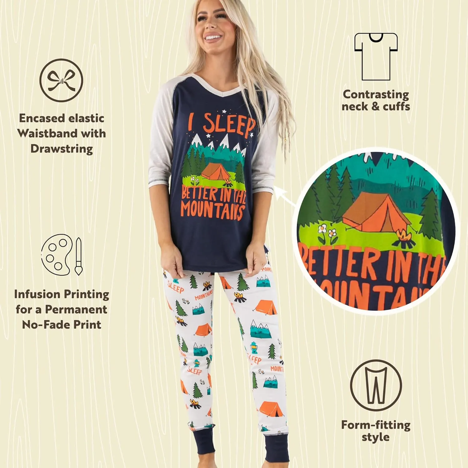 LazyOne Women's Soft Casual Pajama Leggings and Tall Tee Sets with Cute Fun Prints, Cute Women's Pajama Sets