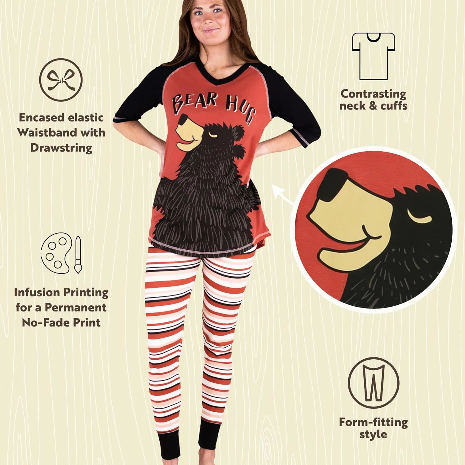 LazyOne Women's Soft Casual Pajama Leggings and Tall Tee Sets with Cute Fun Prints, Cute Women's Pajama Sets