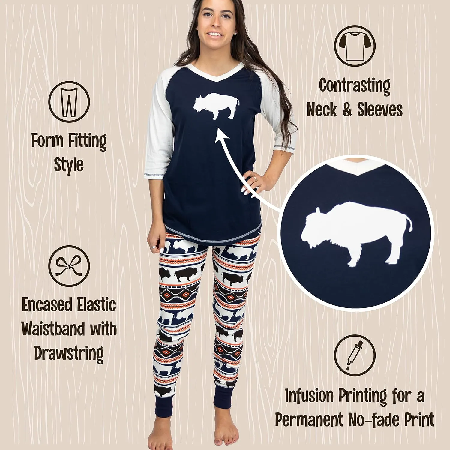 LazyOne Women's Soft Casual Pajama Leggings and Tall Tee Sets with Cute Fun Prints, Cute Women's Pajama Sets