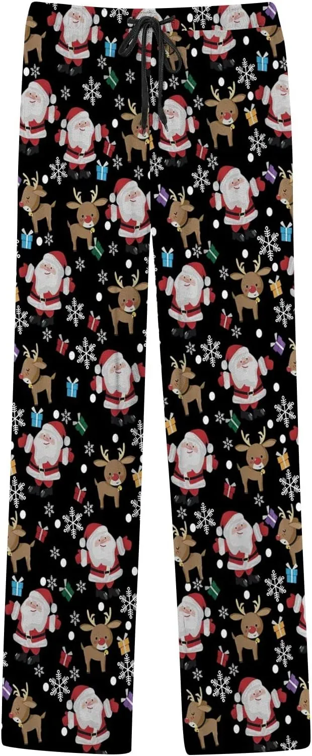 LCMTWX Black Pants Men Pajama Pants with Drawstring and Pockets Mens Sleep Pants Mens Flannel Pajama Pants Mens Flannel