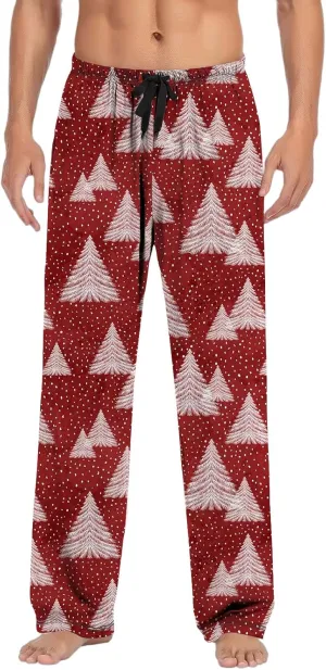 LCMTWX Black Pants Men Pajama Pants with Drawstring and Pockets Mens Sleep Pants Mens Flannel Pajama Pants Mens Flannel