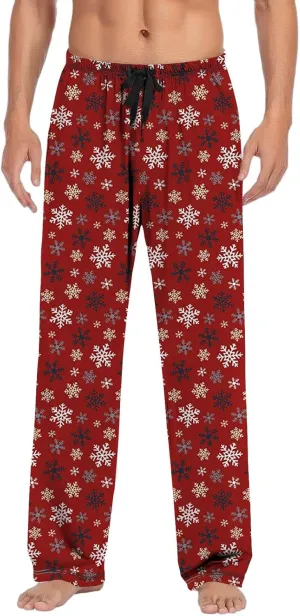 LCMTWX Mens Christmas Holiday Pajama Pants with Drawstring and Pockets Pj Trousers Gifts for Him Her Sweatpants for Men Big