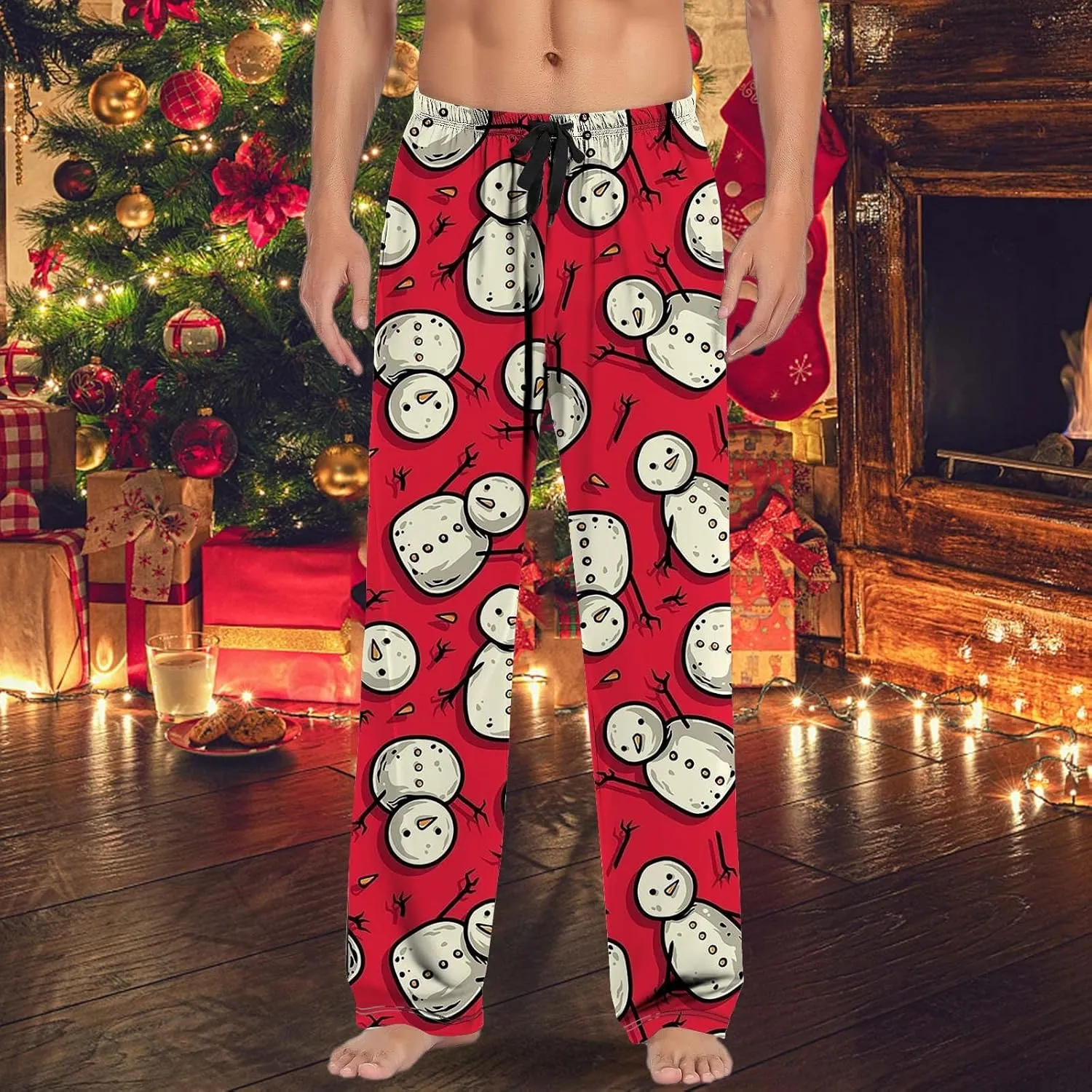 LCMTWX Pajama Pants Casual Pants Pajama Pants with Drawstring and Pockets Pj Pants Men's Pajama Bottoms Christmas Pajamas