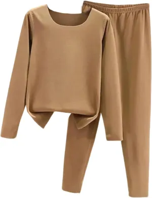 lcziwo Women's Long Sleeve Pajama Sets Ultra Soft Crewneck Tops Wide Leg Pants Warm Lightweight Winter Pjs Set Loungewear