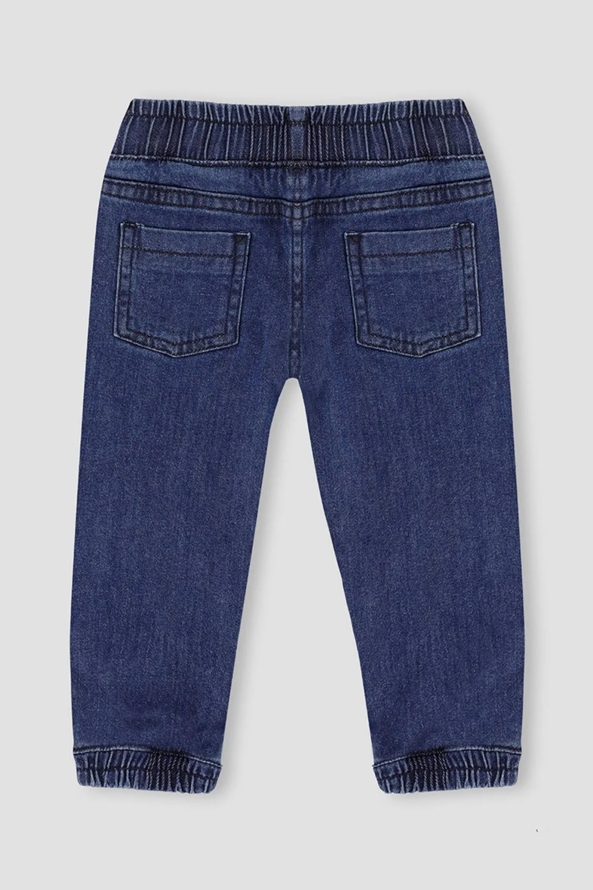 Leo Medium Wash Denim Jogger Pant For Baby Boy - Mid Blue
