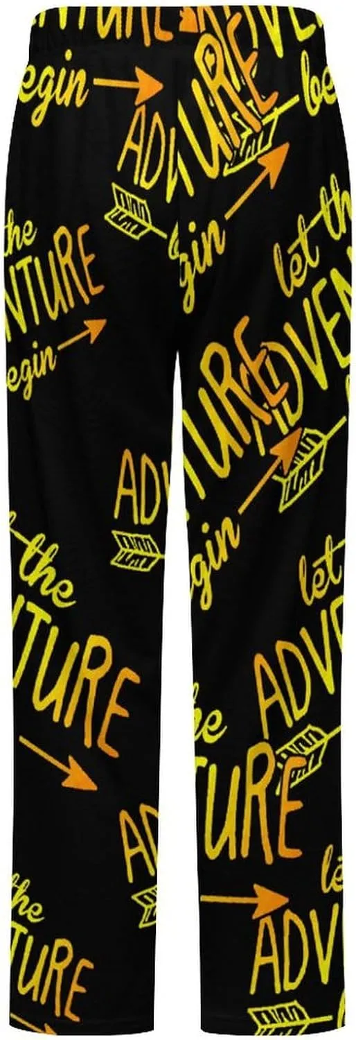 Let The Adventure Begin Women's Flannel Pajama Pants Fleece Lounge Sleep Bottoms PJ