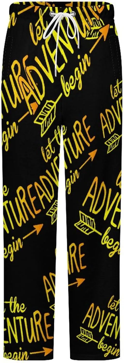 Let The Adventure Begin Women's Flannel Pajama Pants Fleece Lounge Sleep Bottoms PJ