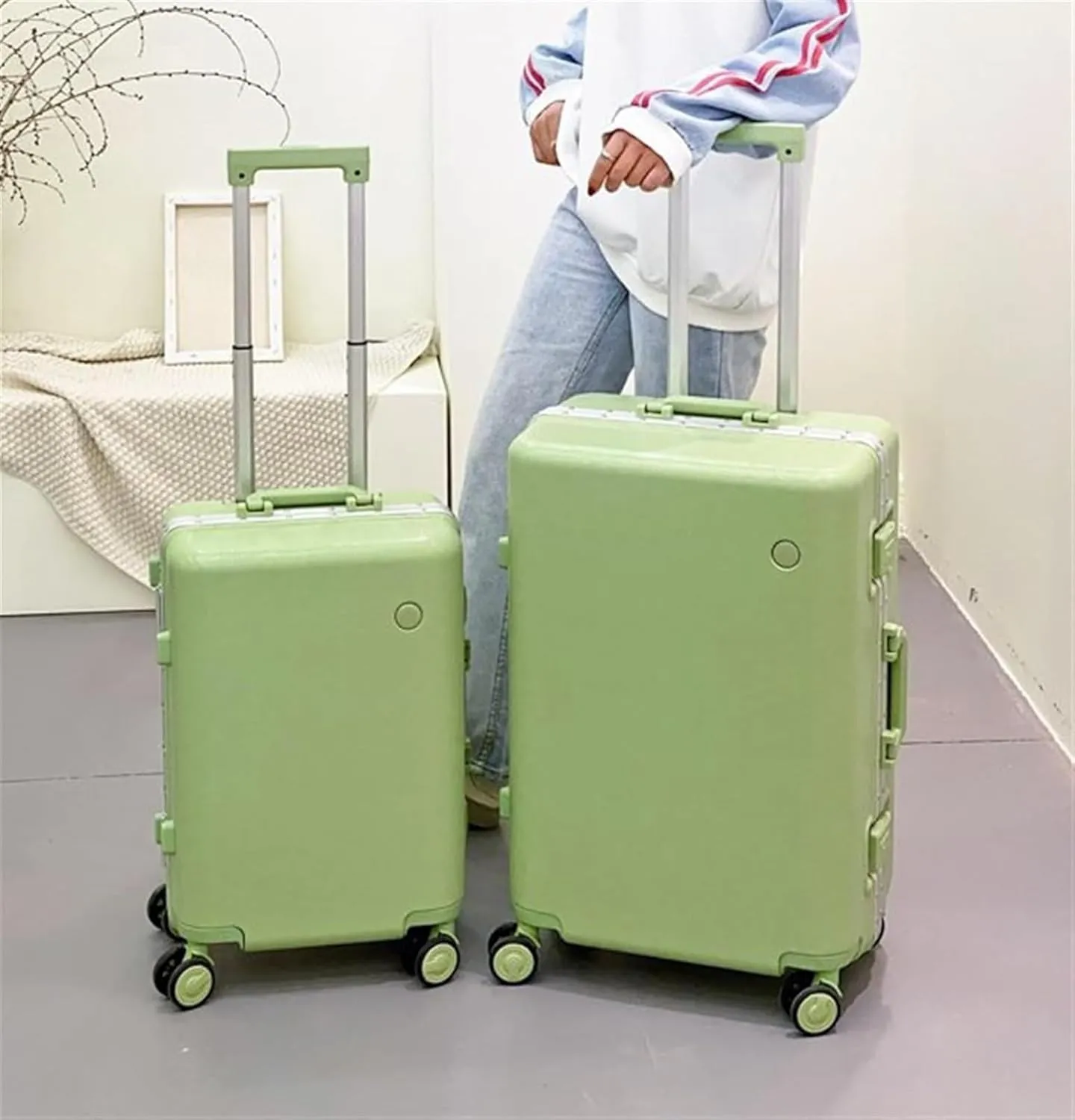 Light Suitcase Multifunctional Partition Trolley Case Light Password Travel Hardside Carry On Luggage Wheeled Luggage(D,26in)
