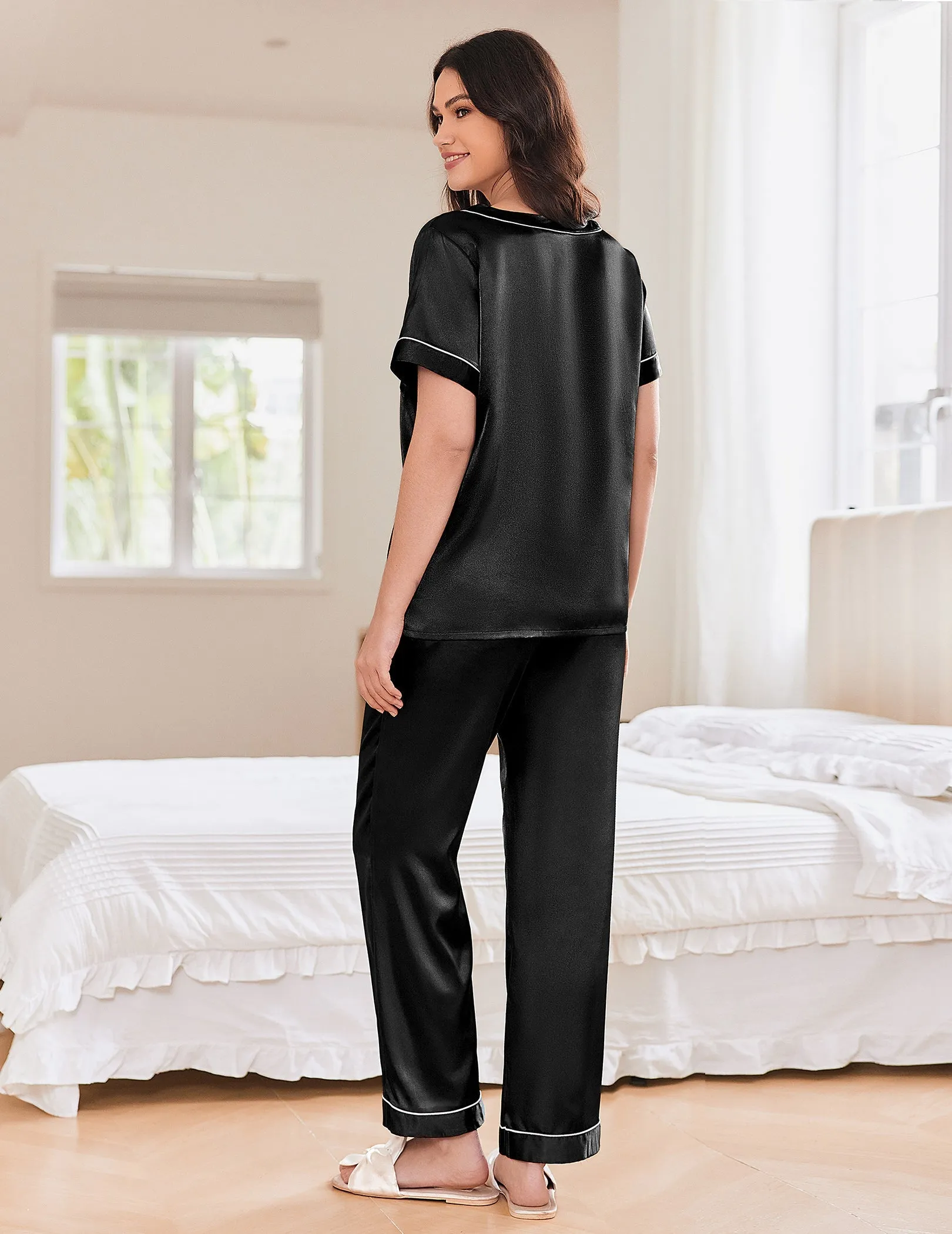 Lightweight Silk Satin Pajamas Set (US Only)
