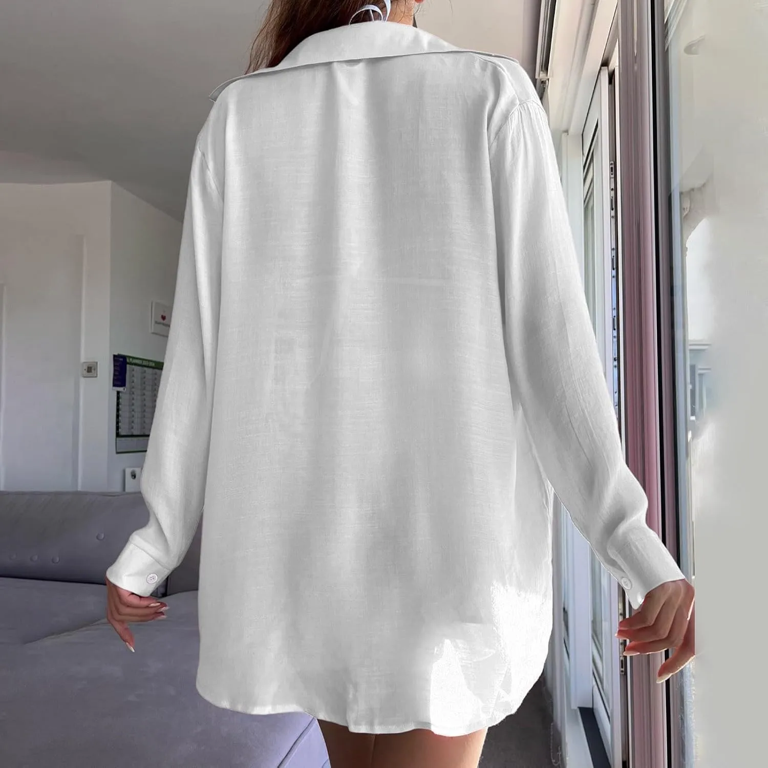 Linen Set for Women Cotton Linen Button down Matching Set Long Sleeve Shirts and Shorts Sets Track Suits Sweat Suit