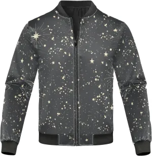 linqin Stars Black Mens Lightweight Jacket Mens Light Windbreaker Light Weight Zipper Jackets For Men Outdoor