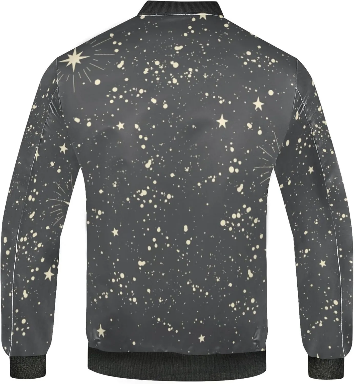 linqin Stars Black Mens Lightweight Jacket Mens Light Windbreaker Light Weight Zipper Jackets For Men Outdoor