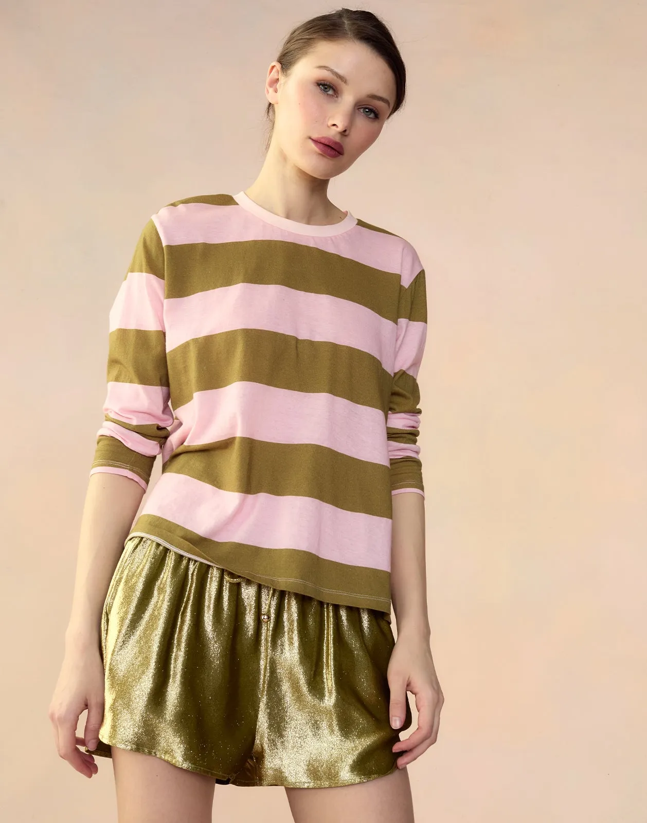 Liquid Gold Lamé Shorts