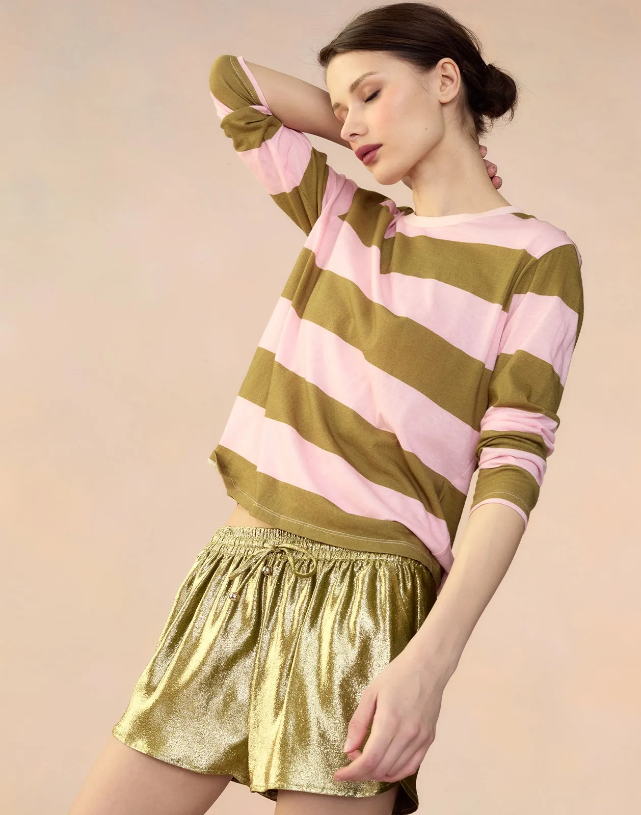 Liquid Gold Lamé Shorts