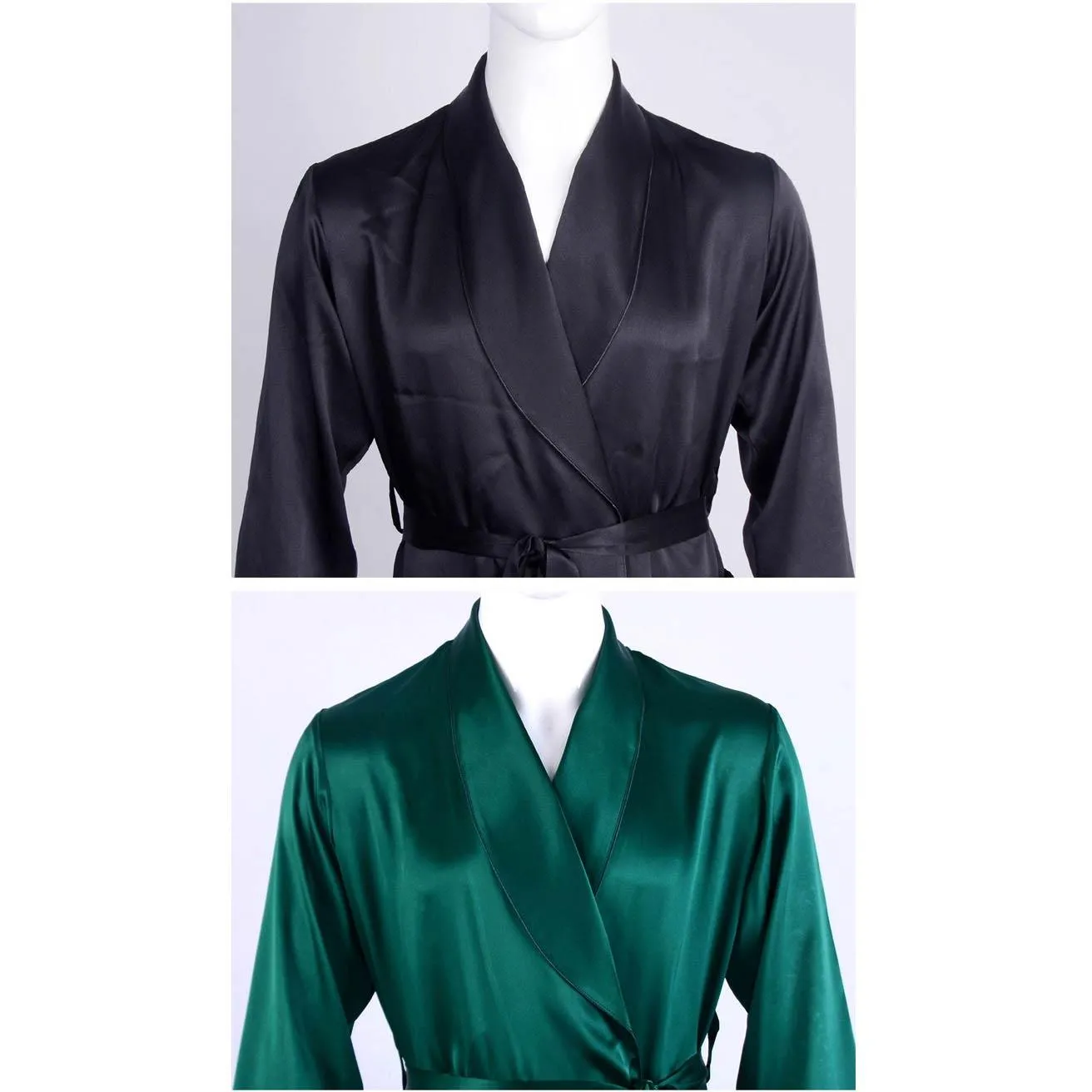 Long Silk Robe Luxury Silk Sleepwear  For Men