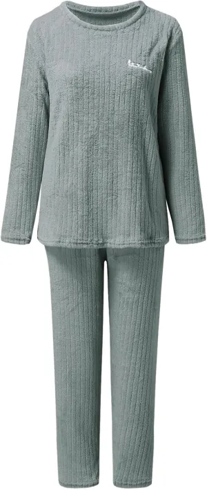 Long Sleeve Pajamas for Women 2 Piece Lounge Sets Soft Knit Pjs Cozy Sleepwear