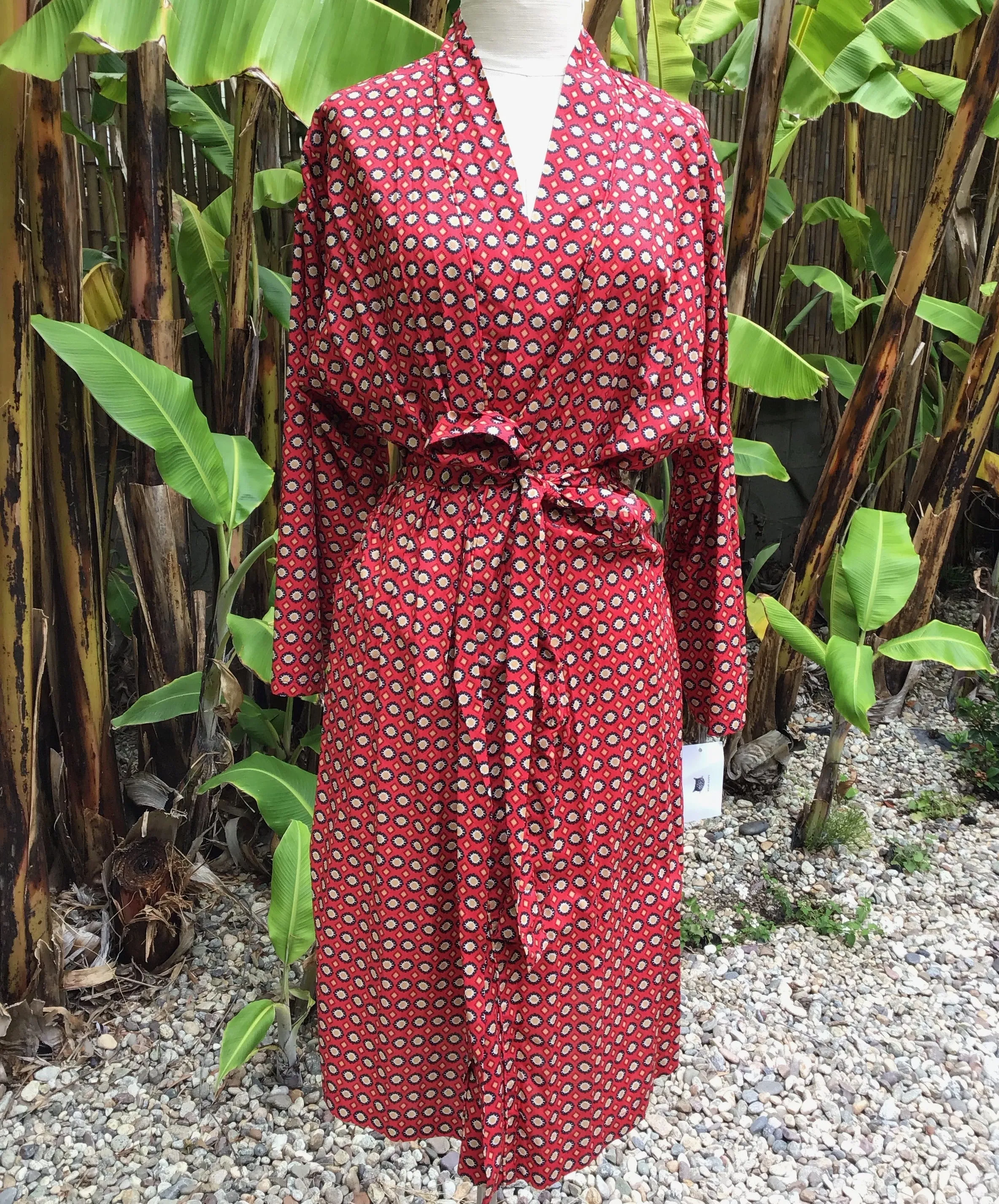 Long-Sleeve Pima Cotton Robe - Foulard