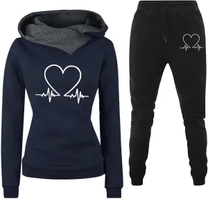 Long Sleeve Pullover Sweatshirt Pants Set Hooded Long Sleeve Top Sets Lounge Sets for Women Travel Set Womens