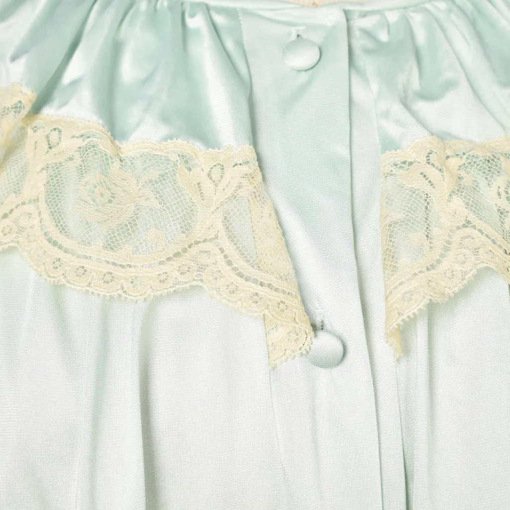 Lorraine Vintage 1960s Mint & Lace Dressing Gown