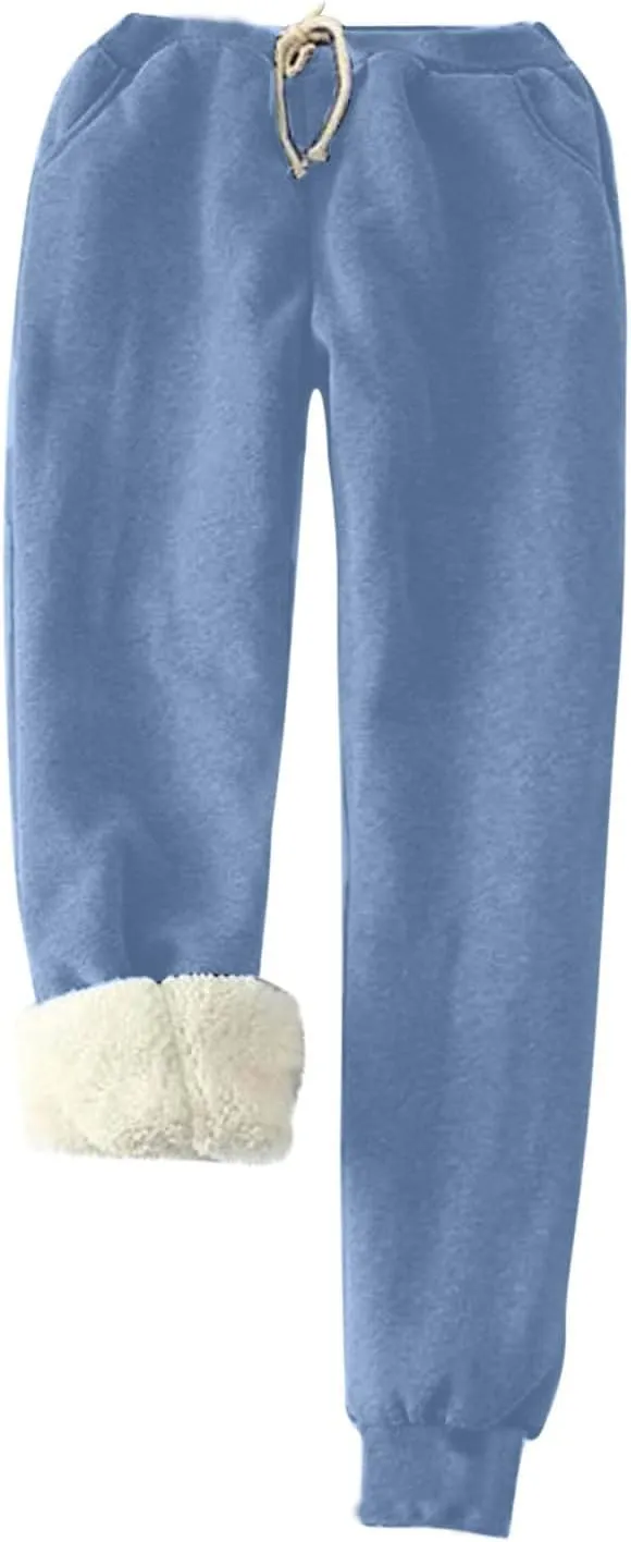 Lounge Sets for Women 2 Piece Fleece Lined Pajamas Winter Warm Long Sleeve Sweatshirts Matching Plush Pants Sweat Set