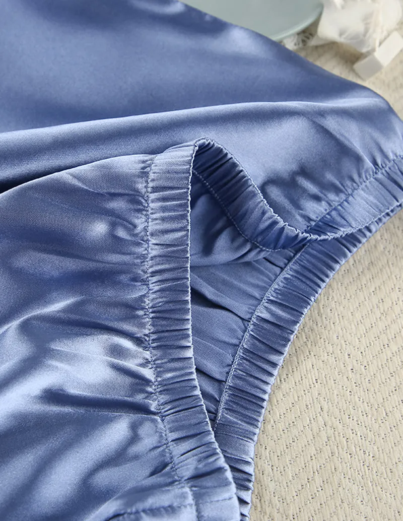Luxe Feather Patchwork Satin Pajama Set