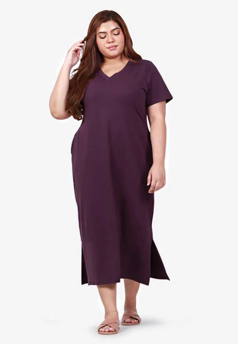 Mackayla V-neck Short Sleeve Maxi Dress - Green
