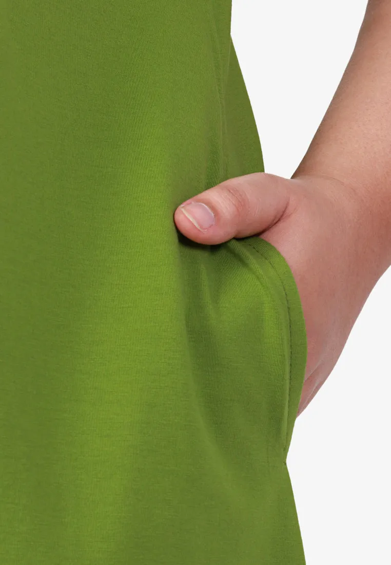 Mackayla V-neck Short Sleeve Maxi Dress - Green