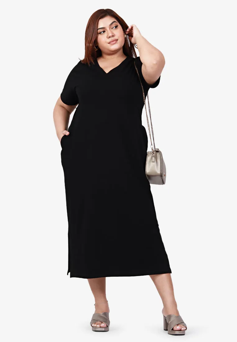 Mackayla V-neck Short Sleeve Maxi Dress - Green