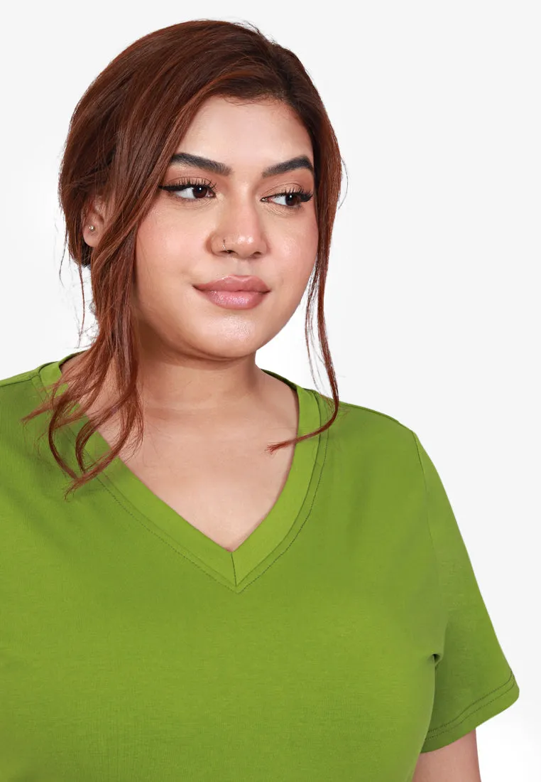 Mackayla V-neck Short Sleeve Maxi Dress - Green