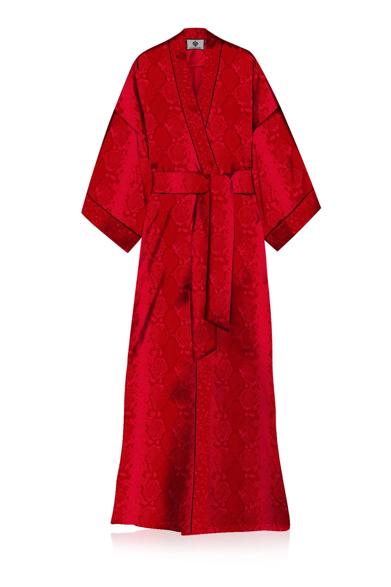 Made with Cupro Long Kimono Robe Dress in Blood Stone