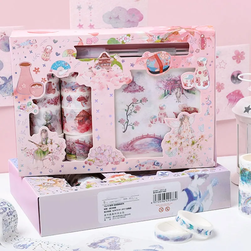 Magical Girl Cherry Blossom Celestial Cartoon Scrapbook Kit
