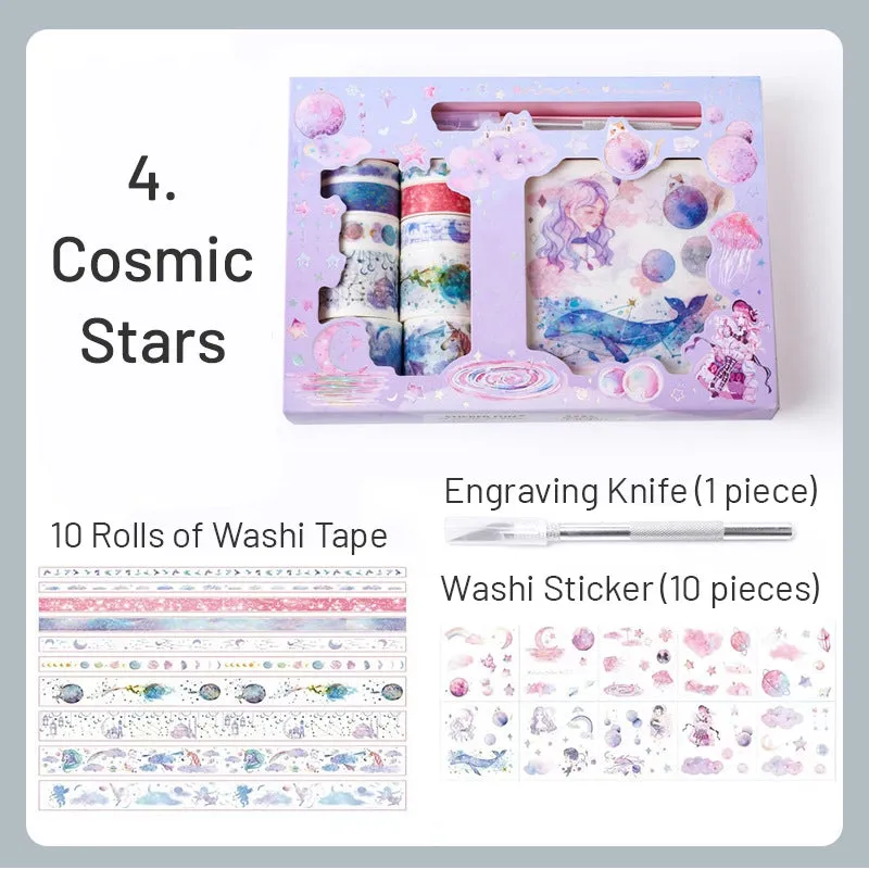 Magical Girl Cherry Blossom Celestial Cartoon Scrapbook Kit
