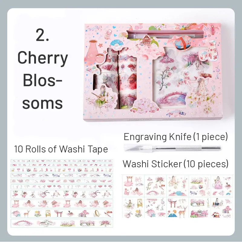 Magical Girl Cherry Blossom Celestial Cartoon Scrapbook Kit