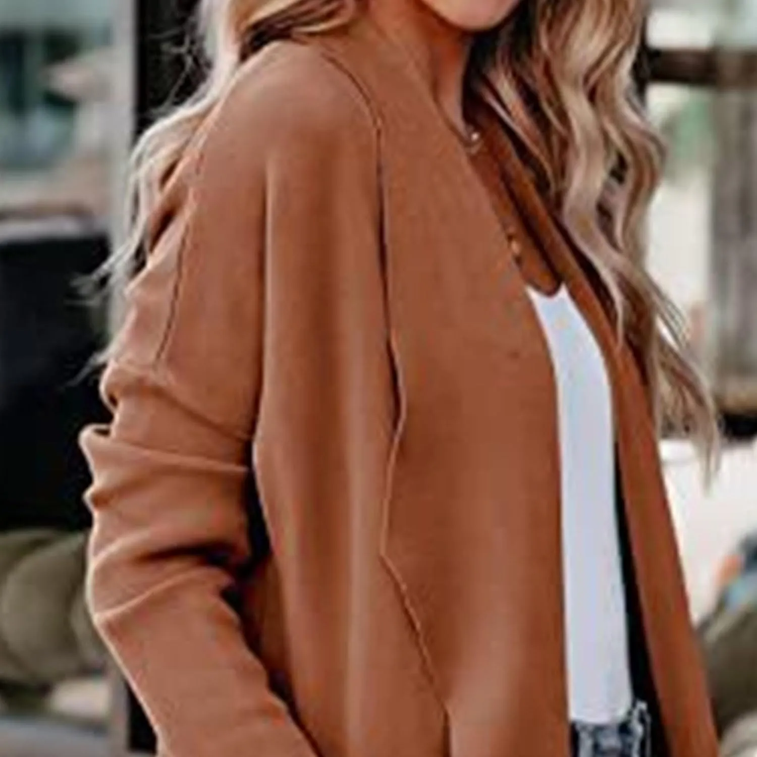 Maiyifu-GJ Women's Long Wool Blend Cardigan Sweaters Long Sleeve Lapel Casual Trench Coat Spring Fall Long Jacket Overcoat