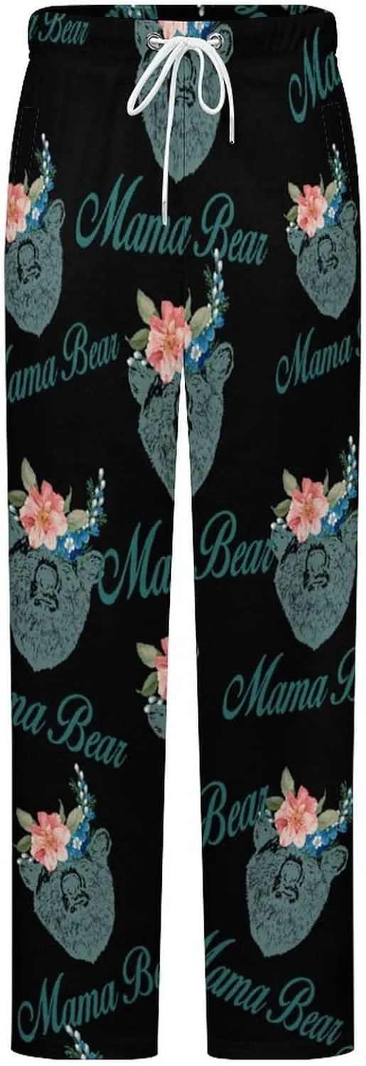 Mama Bear Women's Flannel Pajama Pants Fleece Lounge Sleep Bottoms PJ