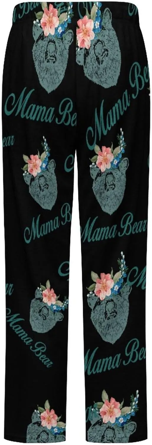 Mama Bear Women's Flannel Pajama Pants Fleece Lounge Sleep Bottoms PJ