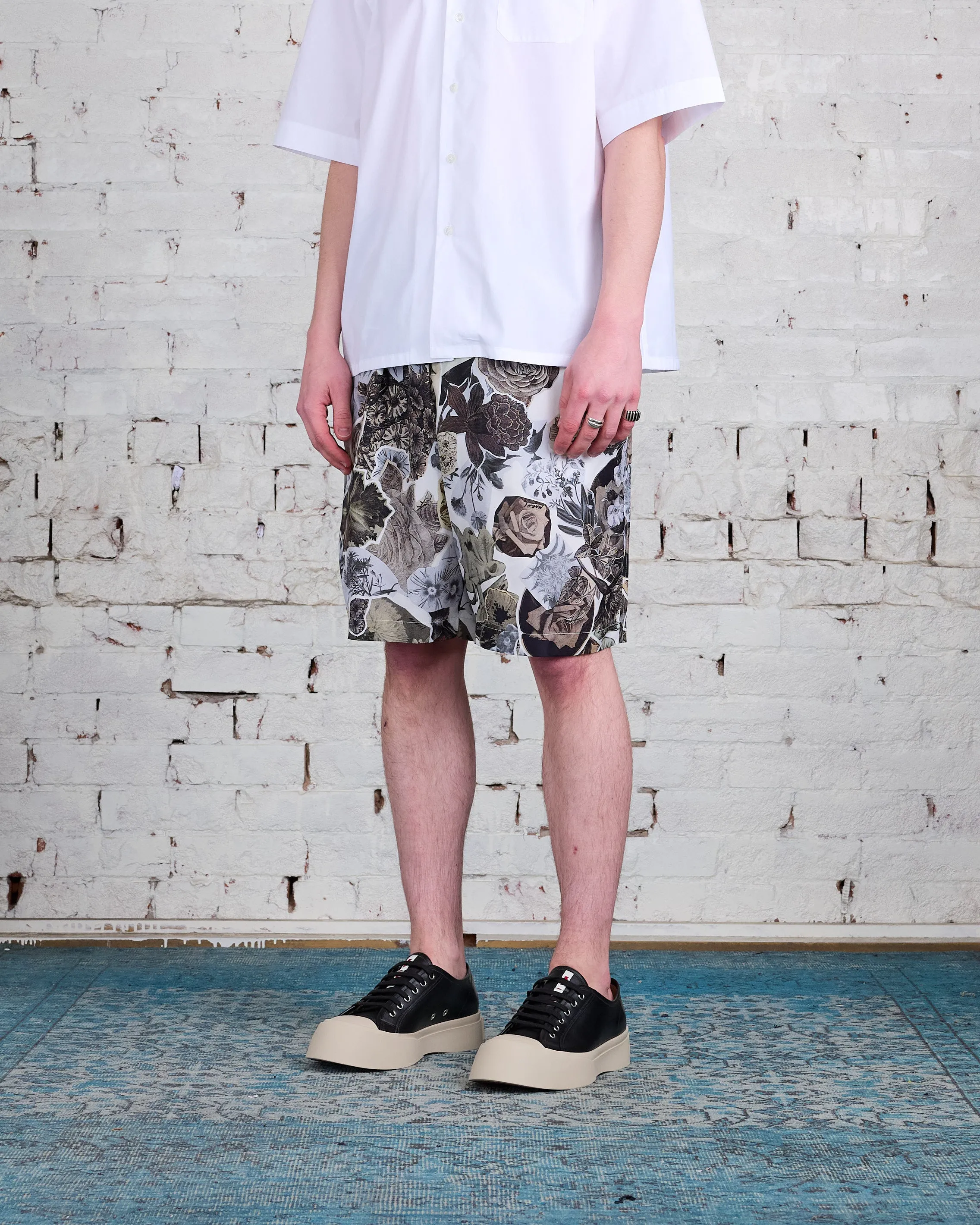 Marni Runway Silk Woven Habotai Short Black