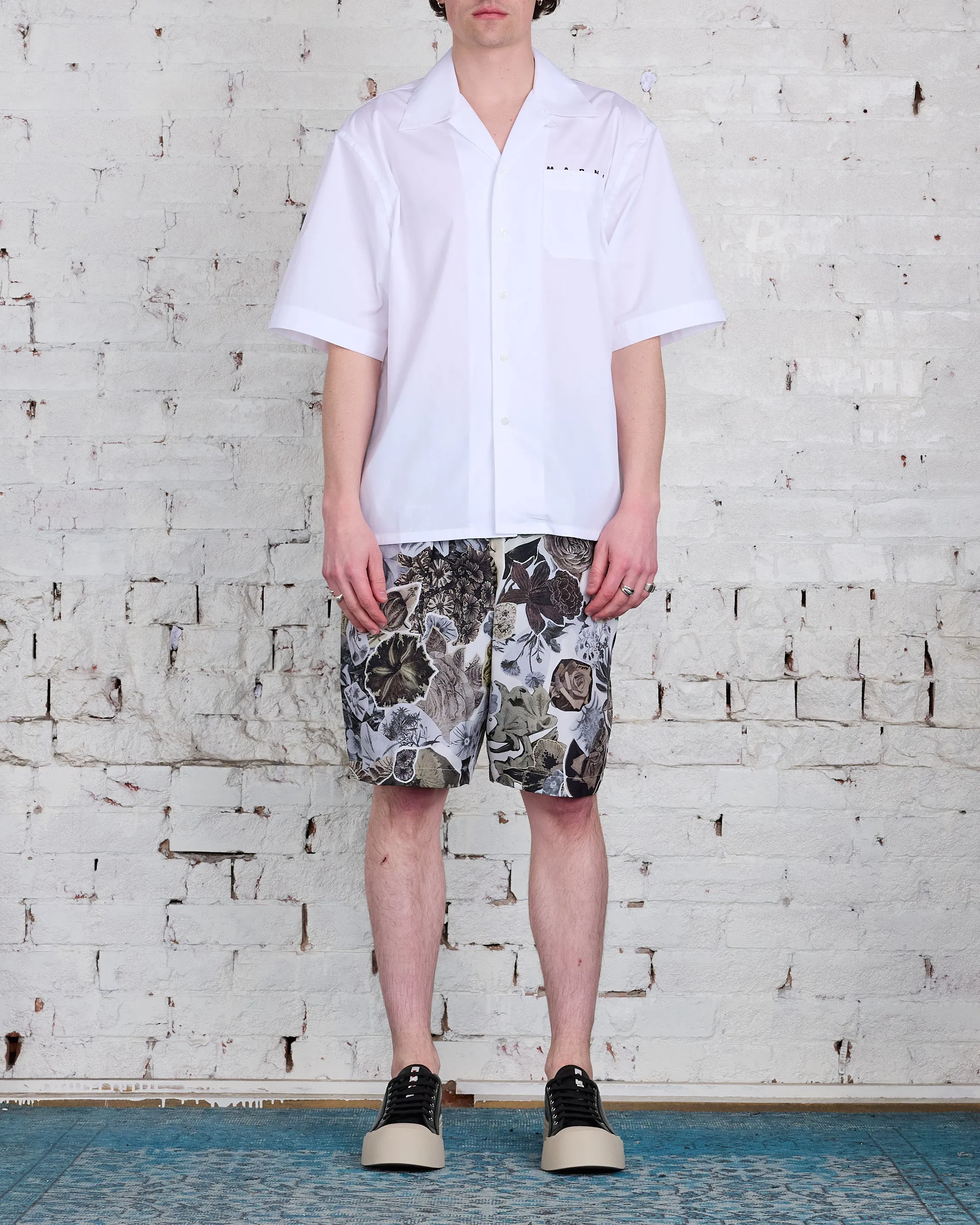 Marni Runway Silk Woven Habotai Short Black
