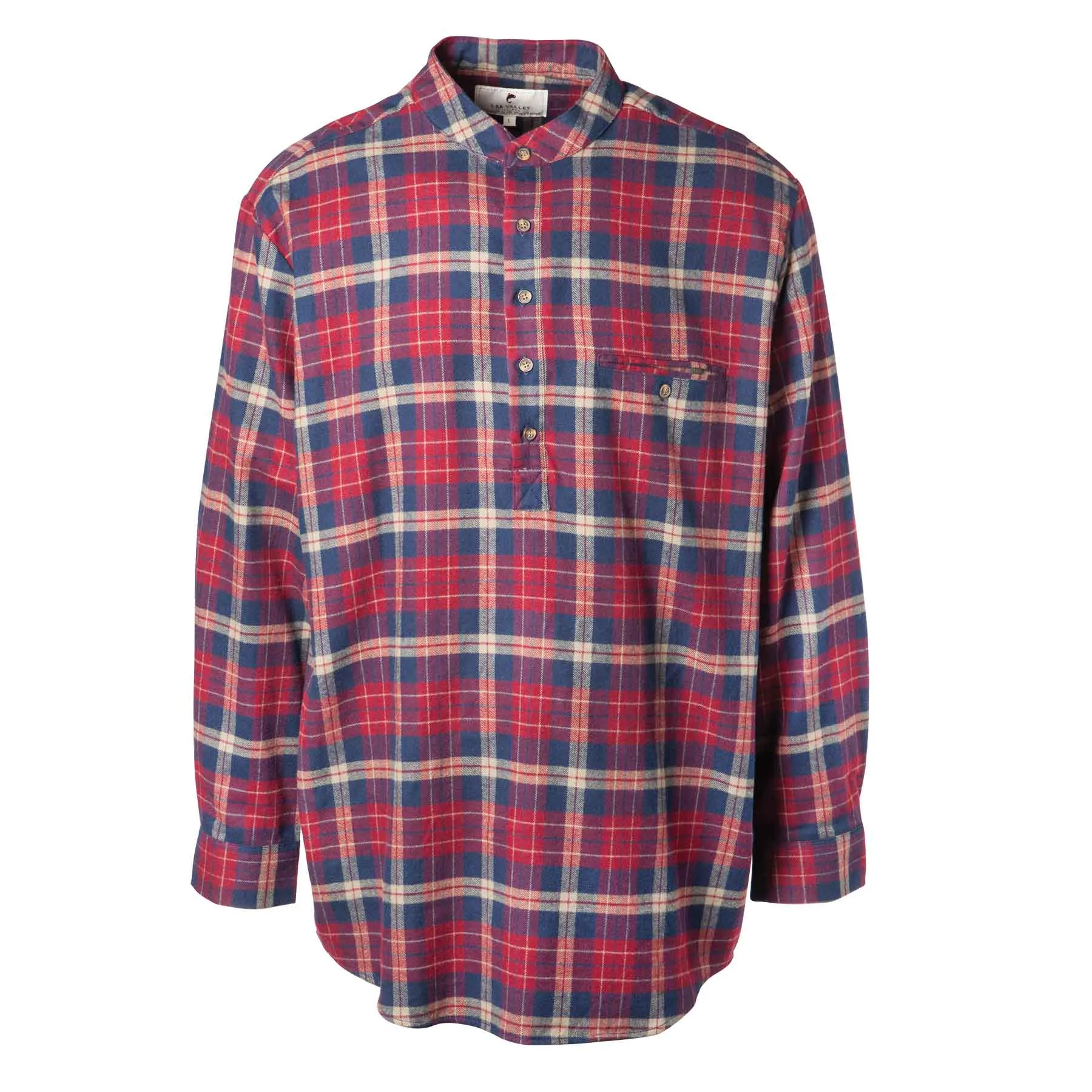 Maroon Check Grandfather Shirt