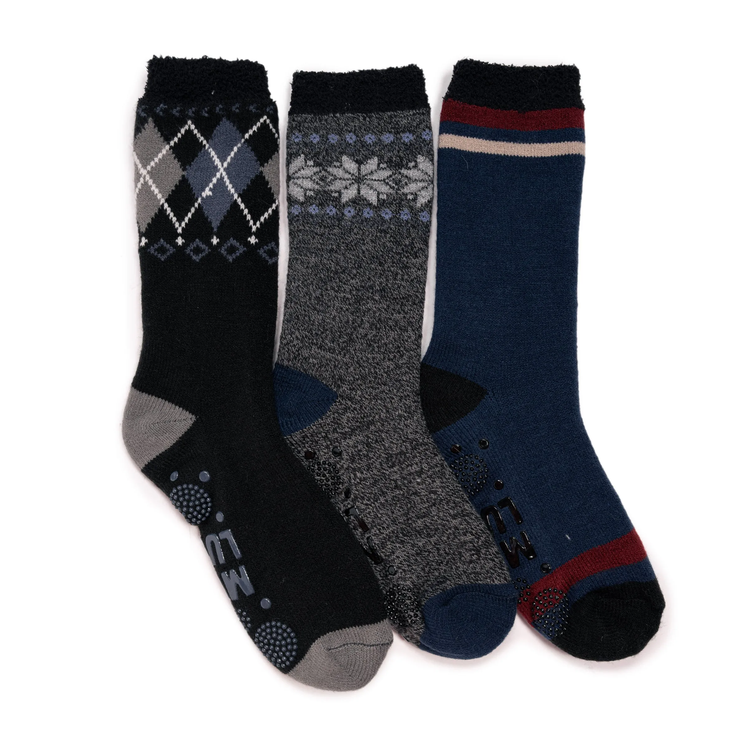 Men's 3 Pair Pack Fleeced Layered Socks