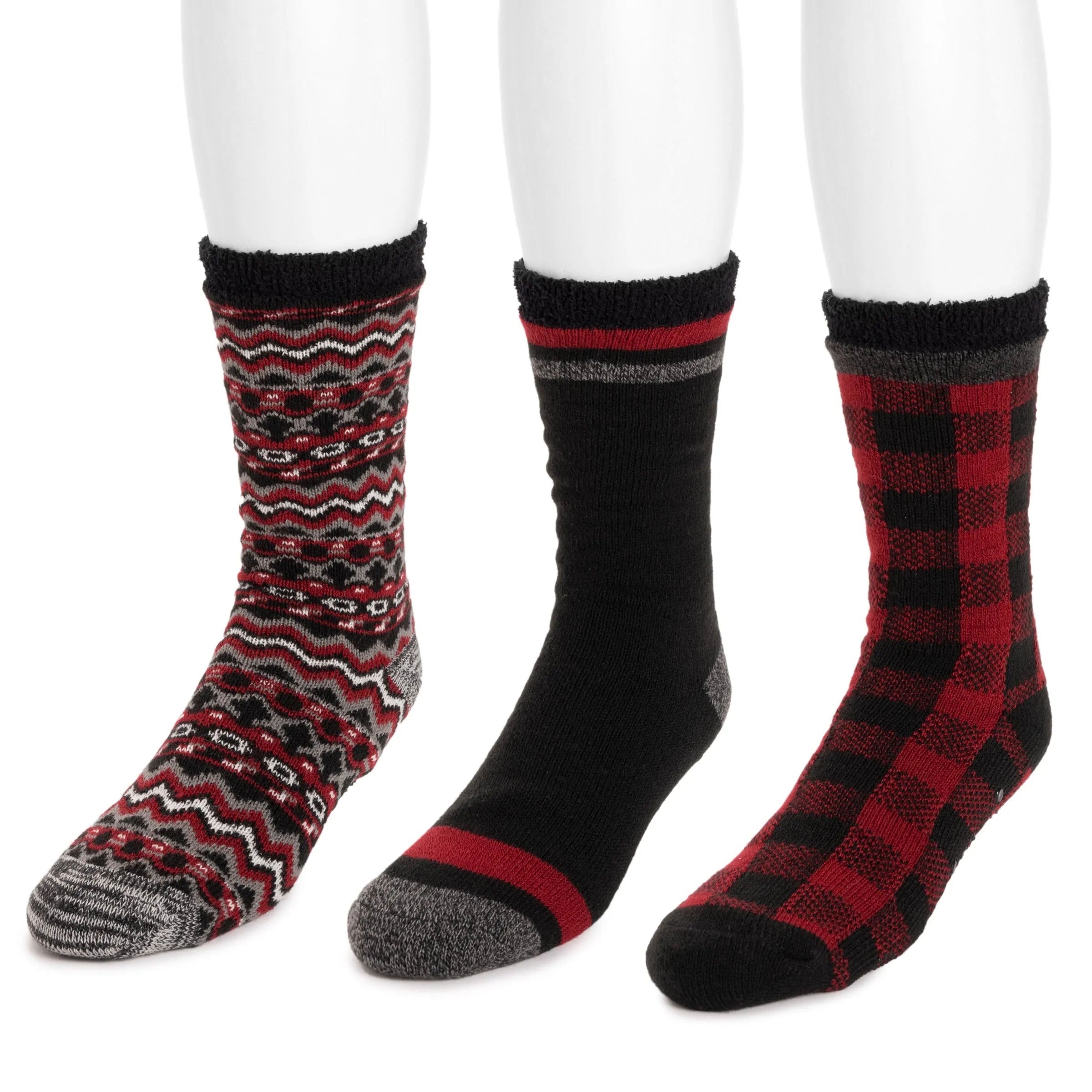 Men's 3 Pair Pack Fleeced Layered Socks