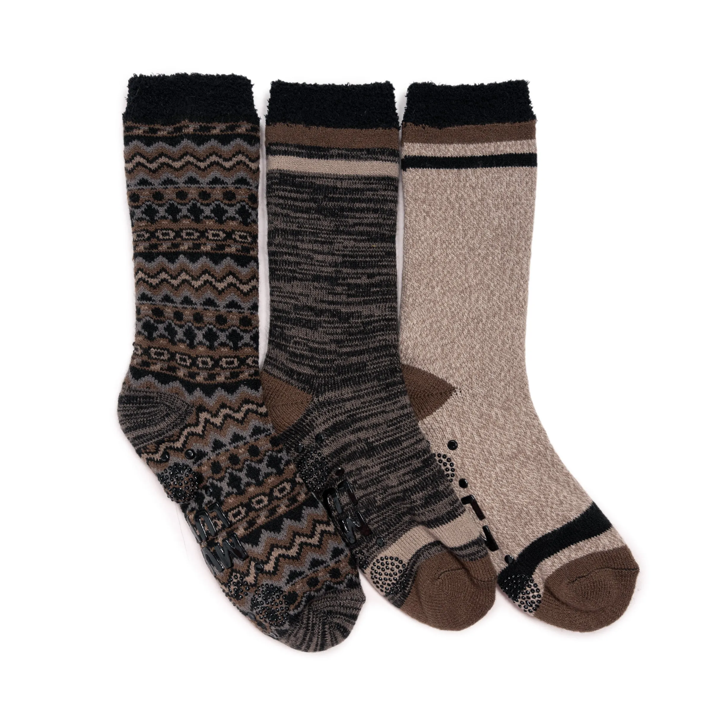 Men's 3 Pair Pack Fleeced Layered Socks