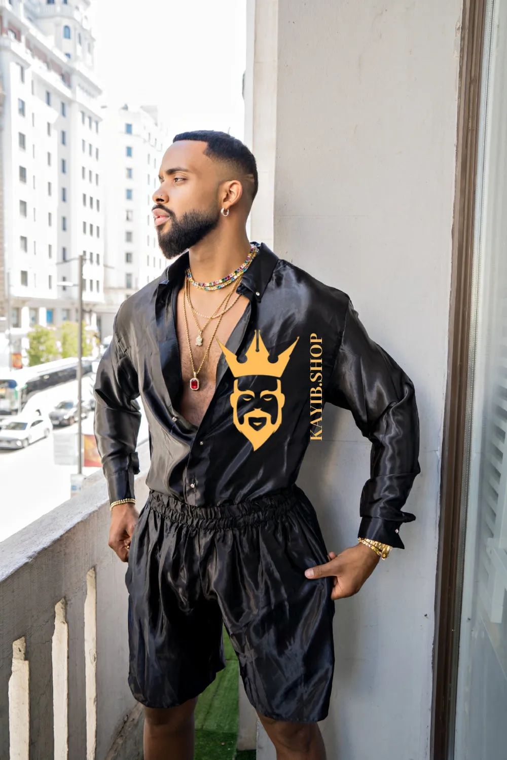 Men's Apparel Silk Shirt Set - Elevate Your Style with Pure Luxury - Hand-Sewn for Impeccable Quality